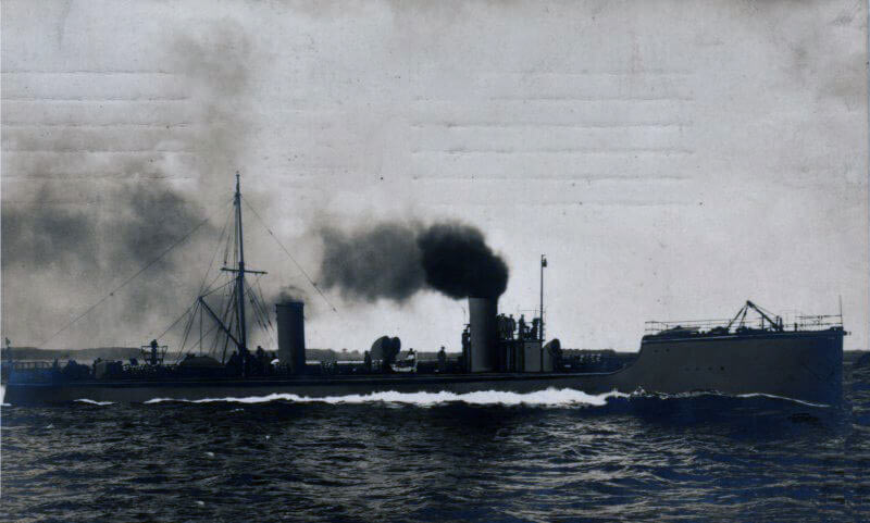 German torpedo boat similar to the German ships in the Texel action on 17th October 1914 in the First World War