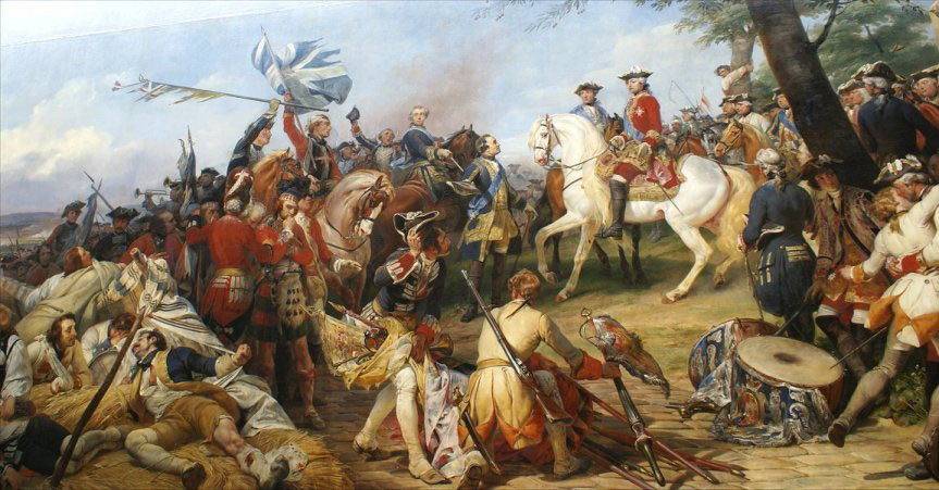 Marshal Maurice de Saxe the victor of the Battle of Fontenoy on 11th May 1745 in the War of the Austrian Succession: picture by Horace Vernet: click here to buy this picture