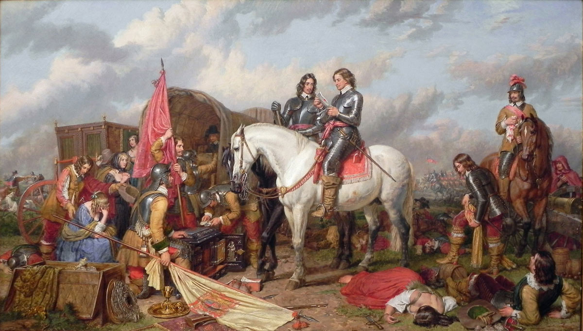 Cromwell after the Battle of Naseby 14th June 1645 during the English Civil War: picture by Charles Landseer
