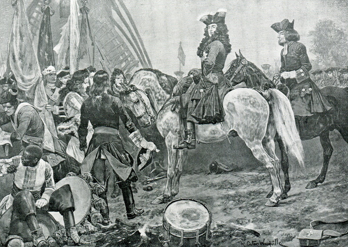 Duke of Marlborough accompanied by Dr Hare visiting French prisonners after the Battle of Oudenarde 30th June 1708 in the War of the Spanish Succession: picture by Richard Caton Woodville