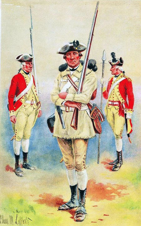 Smallwood's 1st Maryland Continental Regiment: Battle of Camden on 16th August 1780 in the American Revolutionary War: picture by Charles M. Lefferts