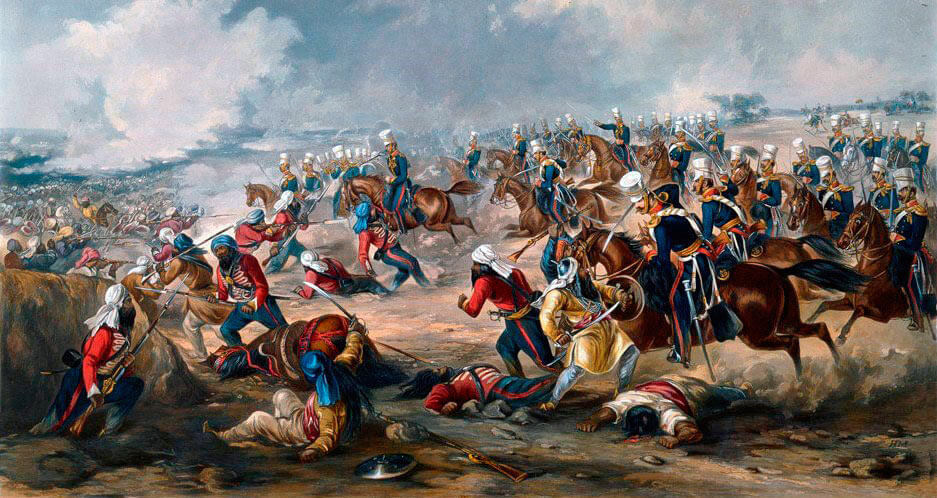 14th Light Dragoons charging at the Battle of Ramnagar on 22nd November 1848 during the Second Sikh War