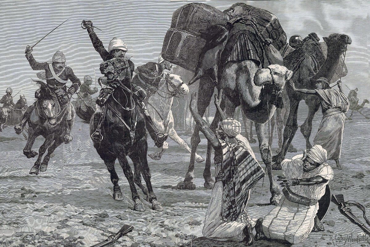 19th Hussars advancing across the desert: Battle of Abu Klea fought on 17th January 1884 in the Sudanese War: picture by Richard Caton Woodville