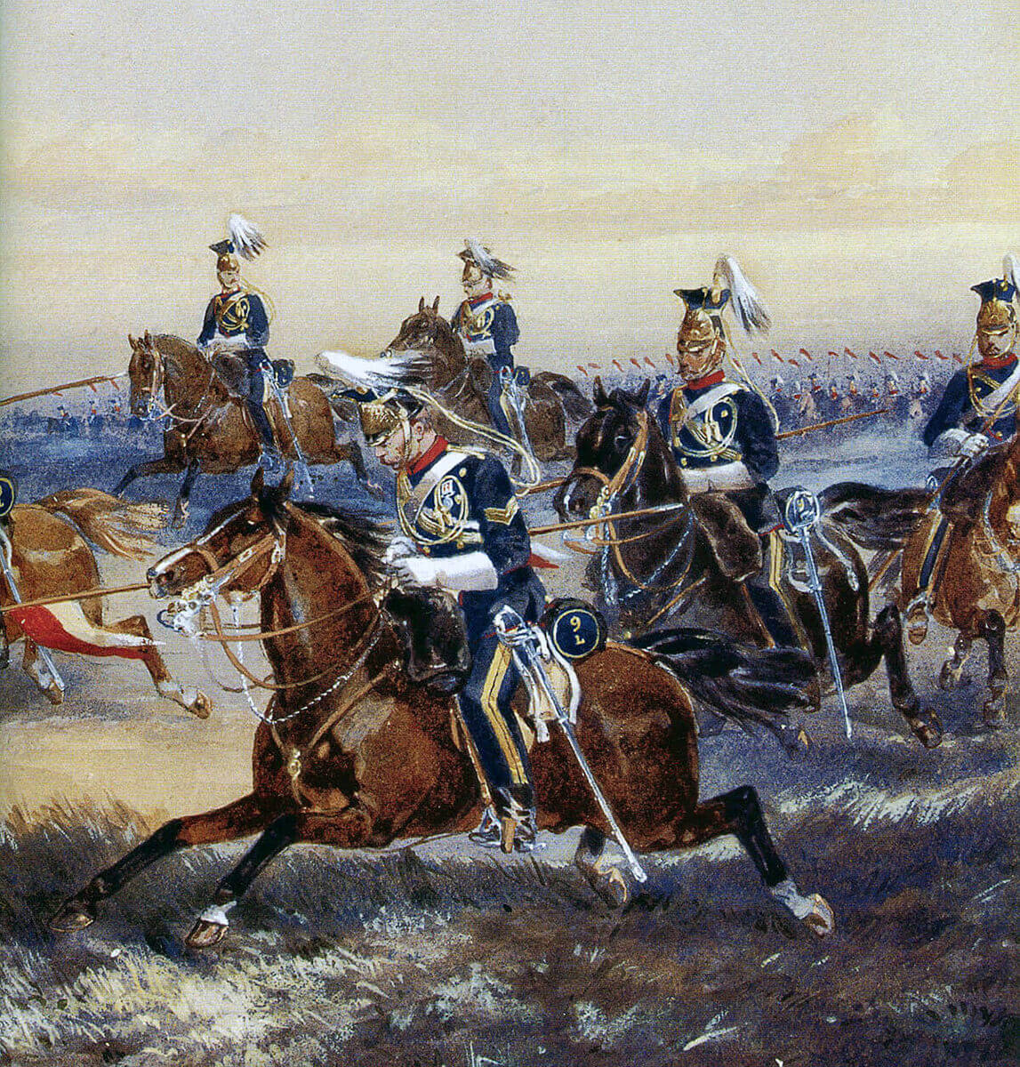 9th Lancers in England: Battle of Kabul December 1879 in the Second Afghan War: picture by Orlando Norie