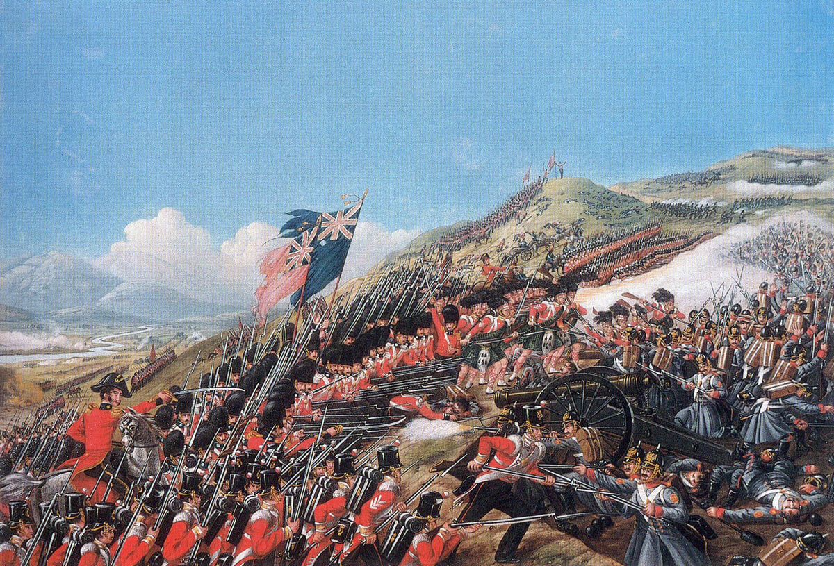 Attack by the British infantry at the Battle of the Alma on 20th September 1854 during the Crimean War