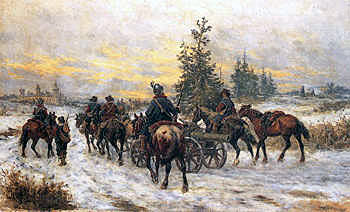 Artillery of the mid 17th Century on the move: Battle of Edgehill 23rd October 1642 in the English Civil War