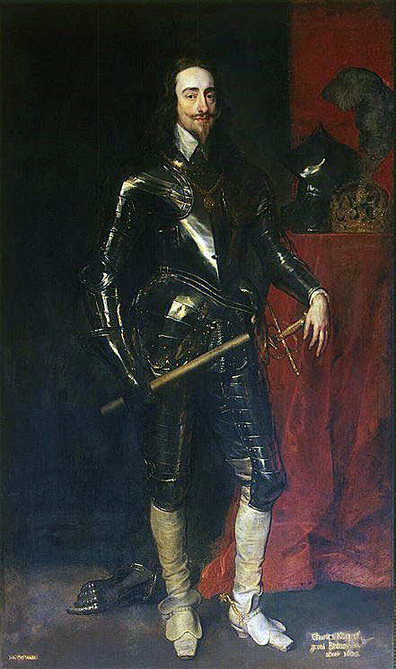 King Charles I, King of England: Battle of Edgehill 23rd October 1642 in the English Civil War: picture by Sir Anthony van Dyck