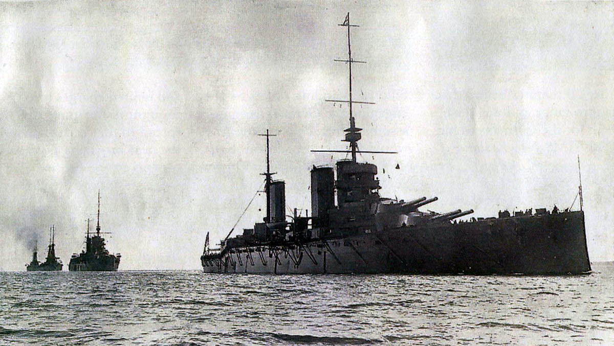 British Battle Cruisers HMS Lion, Princess Royal and New Zealand. These ships all fought at the Battle of Jutland on 31st May 1916 in Admiral Beatty’s Battle Cruiser Fleet