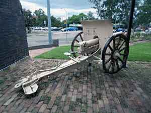 75 mm Turkish field gun at the War Memorial, Windsor, New South Wales, Australia: Gallipoli Part III, ANZAC landing on 25th April 1915 in the First World War