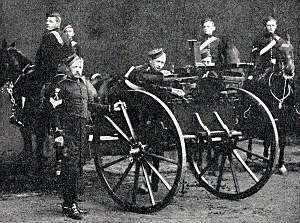 10th Hussars Nordenfeldt Gun detachment: Battle of Paardeberg on 27th February 1900 in the Great Boer War