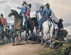 Lord Wellington and his staff at the Battle of Salamanca on 22nd July 1812 during the Peninsular War, also known as the Battle of Los Arapiles or Les Arapiles