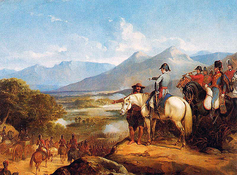 Lord Wellington at the Battle of Vitoria on 21st June 1813 during the Peninsular War: picture by Thomas Jones Barker