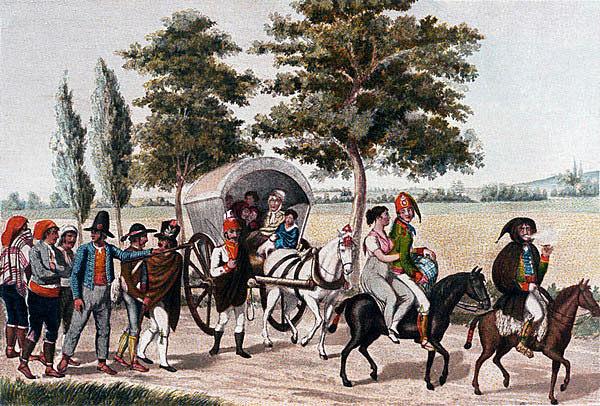 Spanish troops on the march: Battle of Vitoria on 21st June 1813 during the Peninsular War: picture by Cristoph and Cornelius Suhl