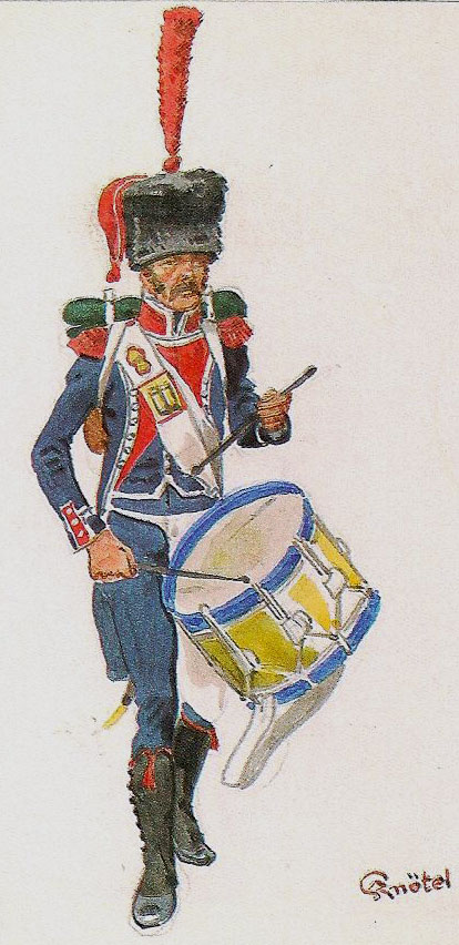 French Light Infantry Drummer: Storming of Ciudad Rodrigo on 19th January 1812 in the Peninsular War: picture by Knotel
