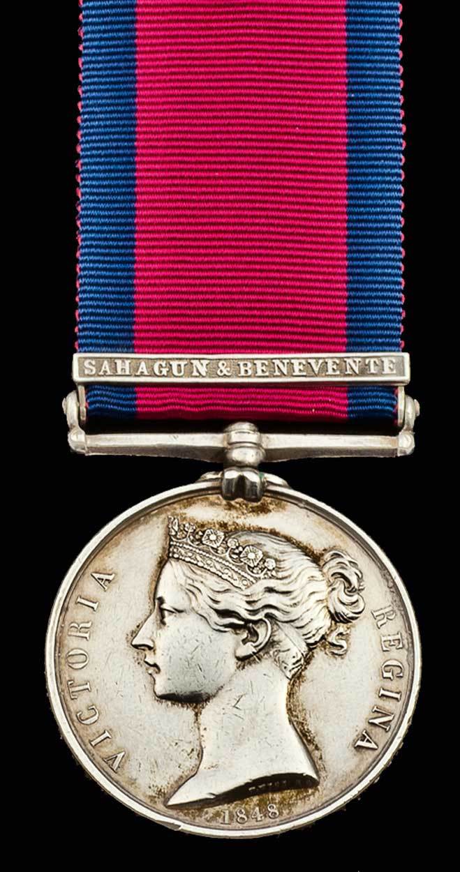 Military General Service Medal with clasp for Battles of Sahagun and Benavente, December 1808 in the Peninsular War