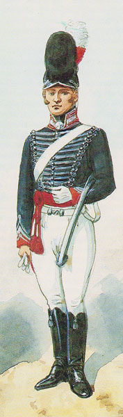 Officer of HM 8th Light Dragoons: Battle of Laswaree on 1st November 1803 in the Second Mahratta War: picture by Richard Simkin