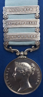 Army of India Medal awarded to S. Brown of HM 27th LD: Battle of Laswaree on 1st November 1803 in the Second Mahratta War