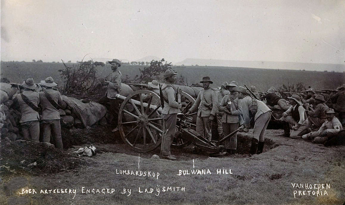 Boer gun positioned to the south-west of Ladysmith: Siege of Ladysmith, 2nd November 1899 to 27th February 1900 in the Great Boer War