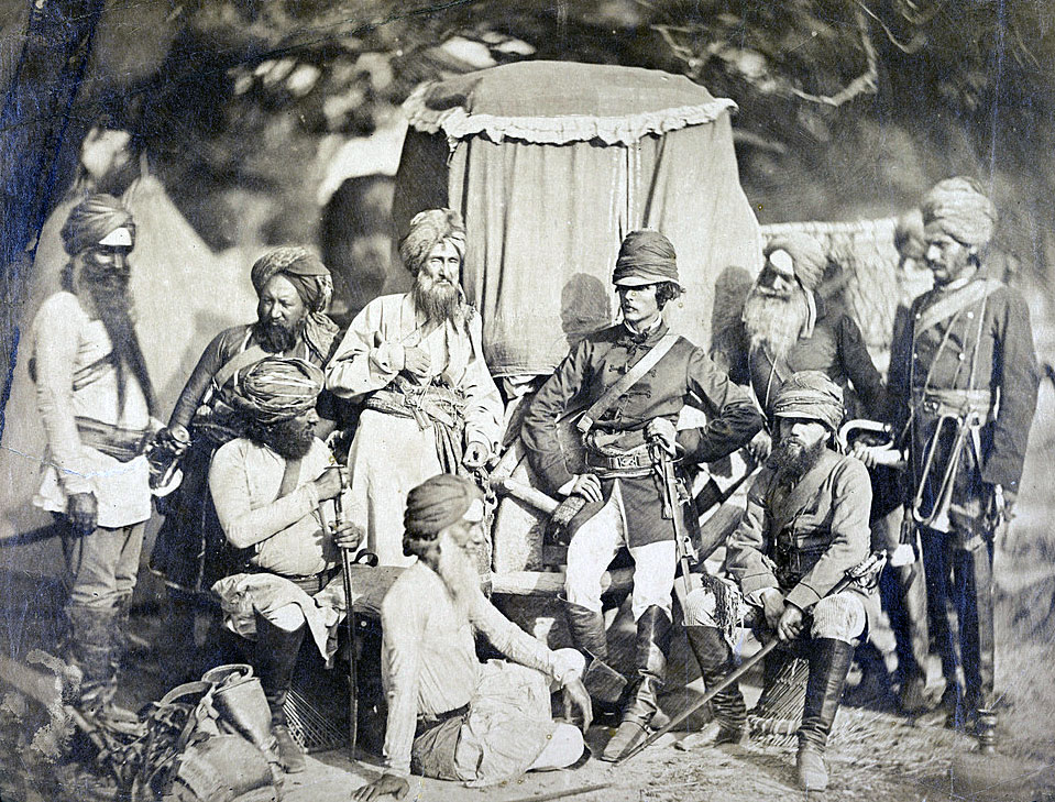 Captain William Hodson with soldiers from his regiment: Siege of Delhi September 1857